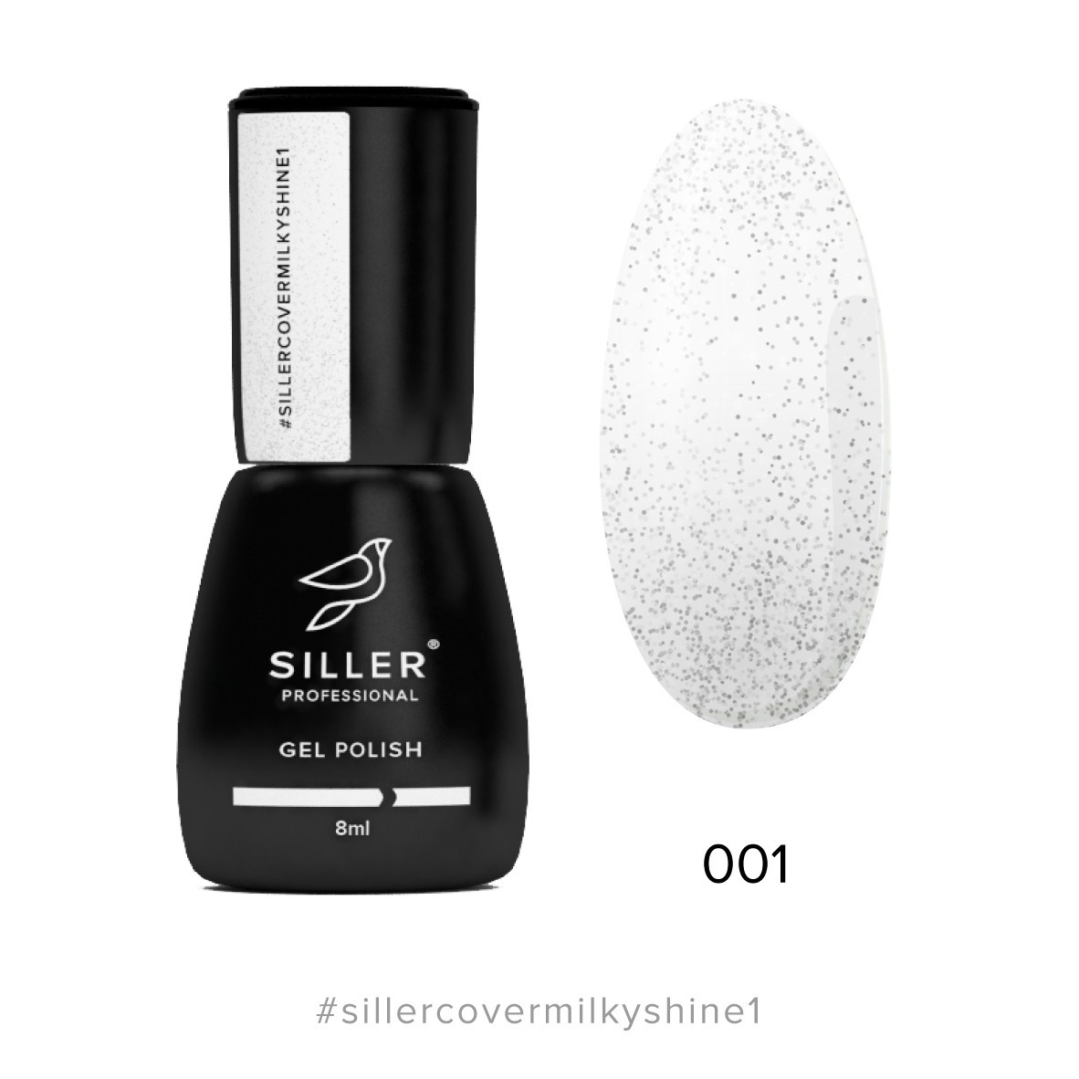 Молочна комуфлююча Base Siller Cover MILKY SHINE №1 (срібло), об'єм 8 мл ( "№ 1020") - фото 1 - id-p1763461262