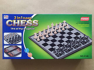 Гра магнітна 3в1 Шахи нарди шашки в коробці 24х12.2х4 см (3146)