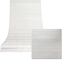 Рулонные 3Д-панели для стен Белый кирпич рулон 20000*700*3мм стен обои-панели текстура под кирпич (R001-3-20)