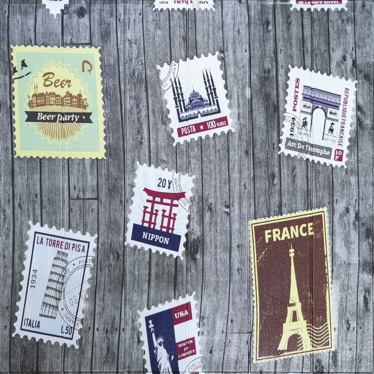 ПВХ 3Д-панелі Поштова марка Сірі дошки 700х700х4мм сірий на клейкій основі м'які гнучкі (91), фото 1