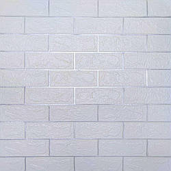 3Д-панелі під Біла Цегла Срібні стики 70*77см*3мм на самоклейці декор 3D панелі для стін (100-3мм)