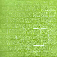 Декор 3Д-панель на стену Салатовый кирпич 700х770х5мм стеновые панели под зеленый кирпич самоклеющийся (300)