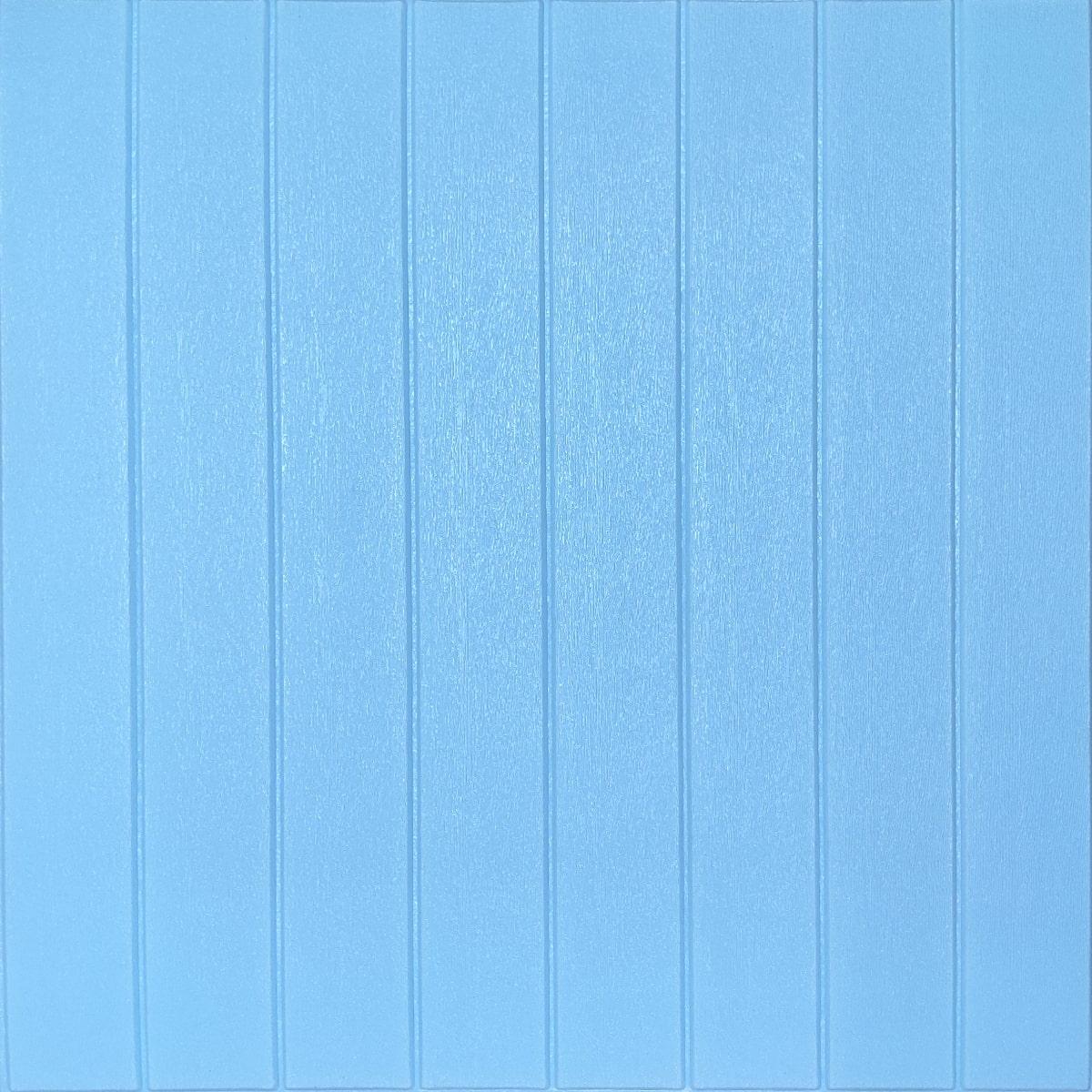 ПВХ 3Д панелі в стилі Прованс Блакитні дошки 700х700х4мм декоративні панелі під дерево самоклейка (384), фото 1