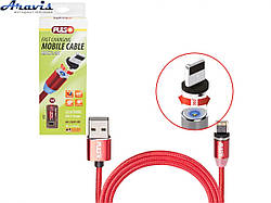 Кабель магнітний Pulso MC-2301L RD USB-Lightning 2.4А, 1m, red тільки заряджання