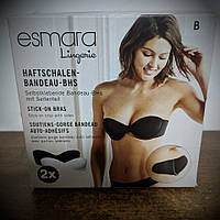 Бюстгальтер Esmara Stick on Bra - бандо невидимка 2 в 1 (Чёрный + Белый) Размер - B