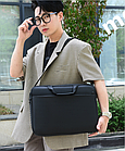 Сумка для ноутбука 15.6" Чорний 30х7х41 см Тканинна сумка для ноутбука Чорна сумка для ноутбука для чоловіків, фото 4