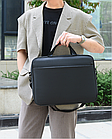 Сумка для ноутбука 15.6" Чорний 30х7х41 см Тканинна сумка для ноутбука Чорна сумка для ноутбука для чоловіків, фото 5