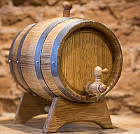 Бочка дубова для вина, коньяка, виски из дуба 3 литра