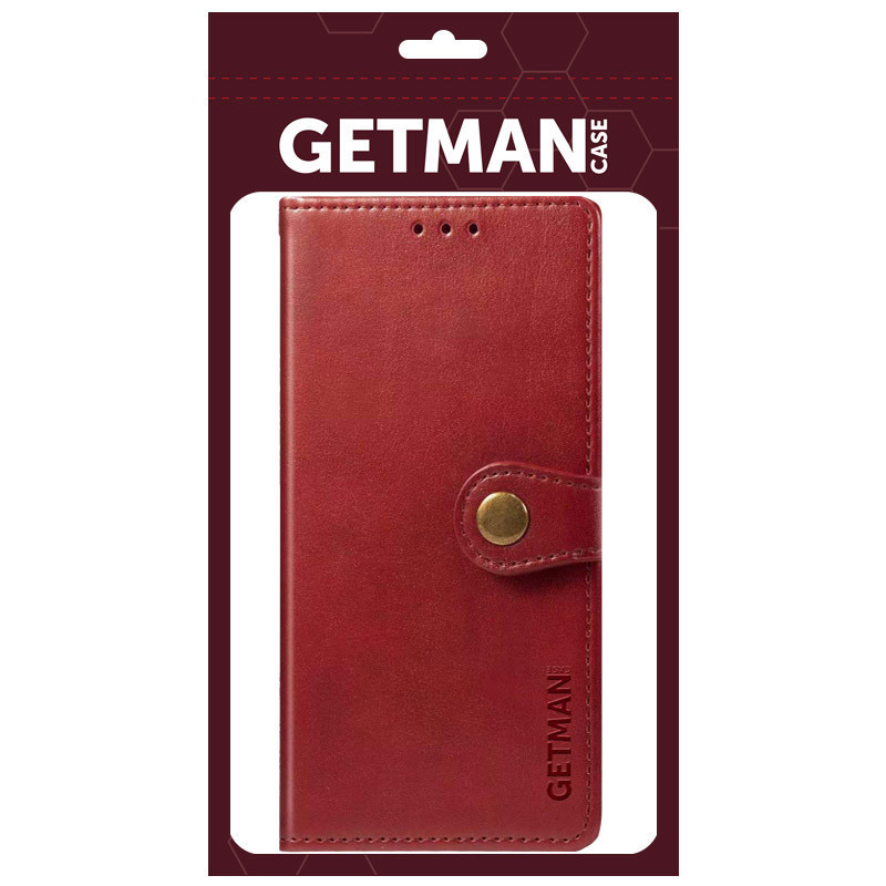 Кожаный чехол книжка GETMAN Gallant (PU) для Huawei P Smart (2021) / Y7a Искусственная кожа, Слот для визитки, Красный - фото 4 - id-p1490710875