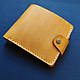 Шкіряний Гаманець ручної роботи, Рудий портмоне «NIKAZ» (унісекс) (P004), фото 4