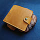 Шкіряний Гаманець ручної роботи, Рудий портмоне «NIKAZ» (унісекс) (P004), фото 6