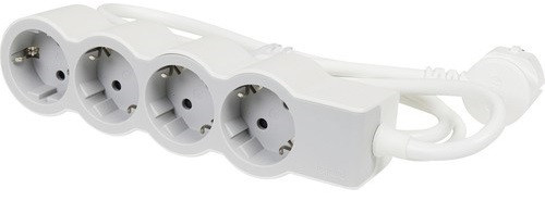 Legrand Подовжувач стандарт, 4хSchuko, 16А, 3м, білий/сірий