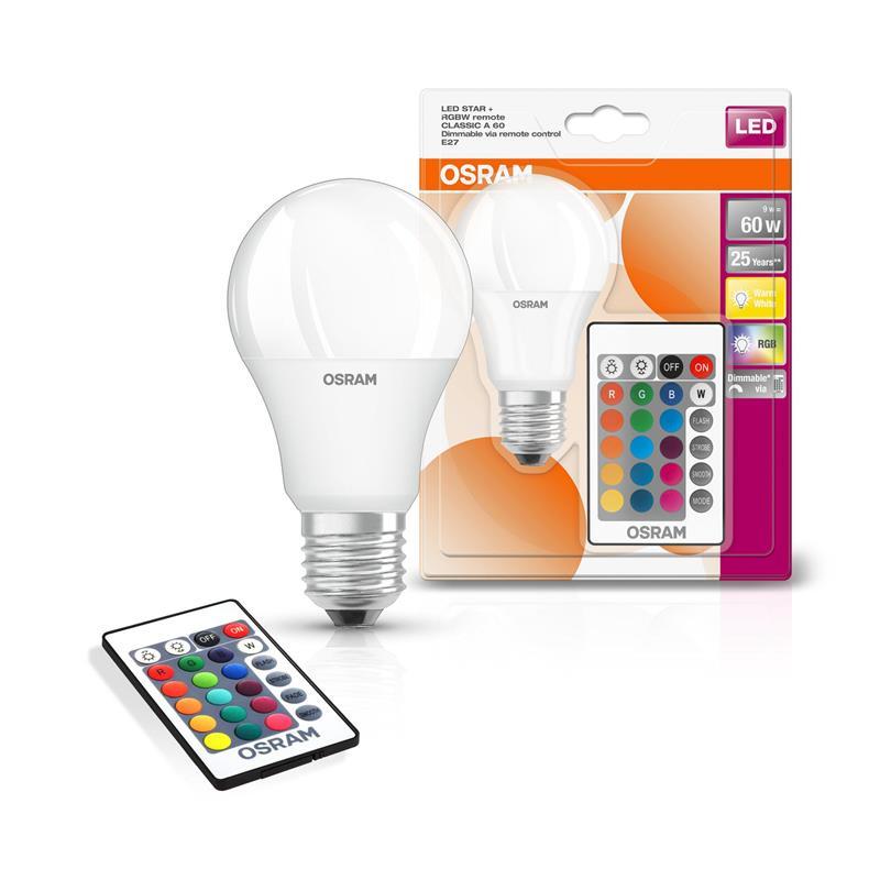 Osram Лампа LED E27 RGB 9 Вт 2700 К 806 лм пульт ДК A60