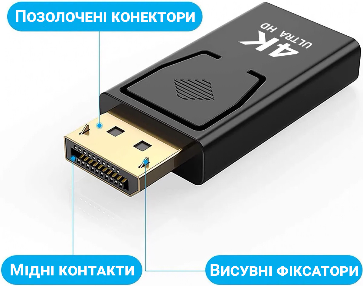 Адаптер, переходник DisplayPort Male to HDMI Female Addap DPA-02, для ...