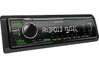 Автомагнитола Kenwood KMM-105GY /1din медиа ресивер, 2х50Вт, MP3,USB,iPOD зел. подсветка