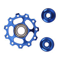 Ролик алюмінієвий на 11 зубців на промпідшипнику Синій ORG
