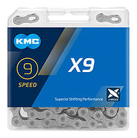 Ланцюг KMC X9 Silver для 9 швидкісних трансмісій велосипеда ORG