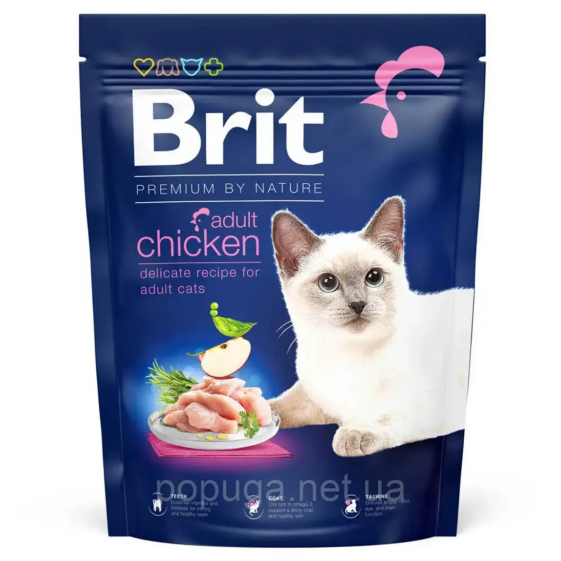 Сухий корм для котів Brit Premium by Nature Cat Adult Chicken 800 г (курка)