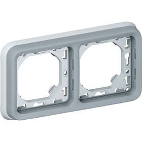 Legrand Plexo Legrand Супорт з рамкою для вбудованого монтажу - сірий - 2 пости