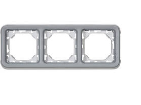 Legrand Plexo Legrand Супорт з рамкою для вбудованого монтажу 3 поста, сірий
