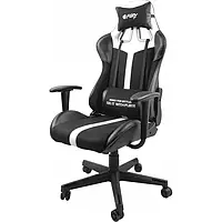 Геймерське крісло Fury Avenger XL Чорне з білими вставками