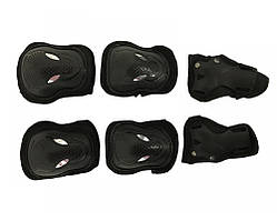 Дитячий комплект захисту (наколінники, налокітники, захист зап'ясток) Чорний ORG