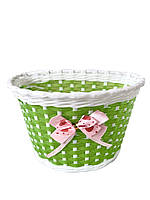 Кошик плетений дитячий велосипедний 12" Зелений ORG