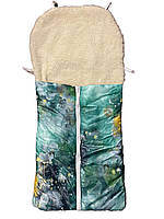 Конверт/чохол для санок, зі штучної овчини, на блискавці Квітка ORG