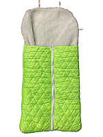 Конверт/чохол для санок зі штучної овчини на блискавці Зелений ORG