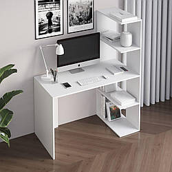 Стіл комп'ютерний, письмовий стіл зі стелажем і полицями M-17 правосторонній