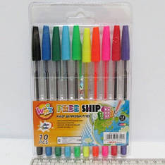 Набір кольорових кулькових ручок Beifa AA-103-10 (10 цв.)