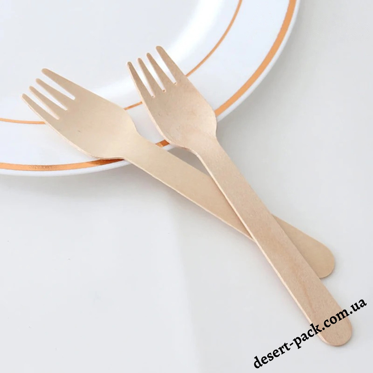 Дерев’яні виделки 160 мм (100 шт.) одноразові