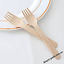 Дерев’яні виделки 160 мм (100 шт.) одноразові