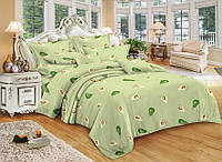 Полуторное постельное белье Авокадо на зеленом