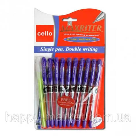 Ручка Cello "Maxriter" 727 4 км. дублікат + додаткова ручка (синя) 10уп,600бл, фото 1