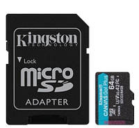 Kingston Canvas Go! Plus microSD[Карта памяти microSD 64GB C10 UHS-I U3 A2 R170/W70MB/s + SD] Technohub -