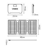 Сонячна панель 15W портативна для зарядки гаджетів 5.3V IP68 2.8A 252х165мм 2*USB роз'єма VIDEX, фото 7