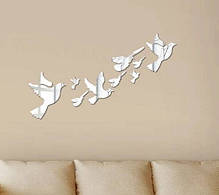 Акрилові дзеркальні наклейки Птахи дзеркальні набір 9 шт Б154-9, фото 4