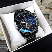 Наручний чоловічий годинник Tommy Hilfiger кварцовий годинник наручний томі хілфігер чорний металевий