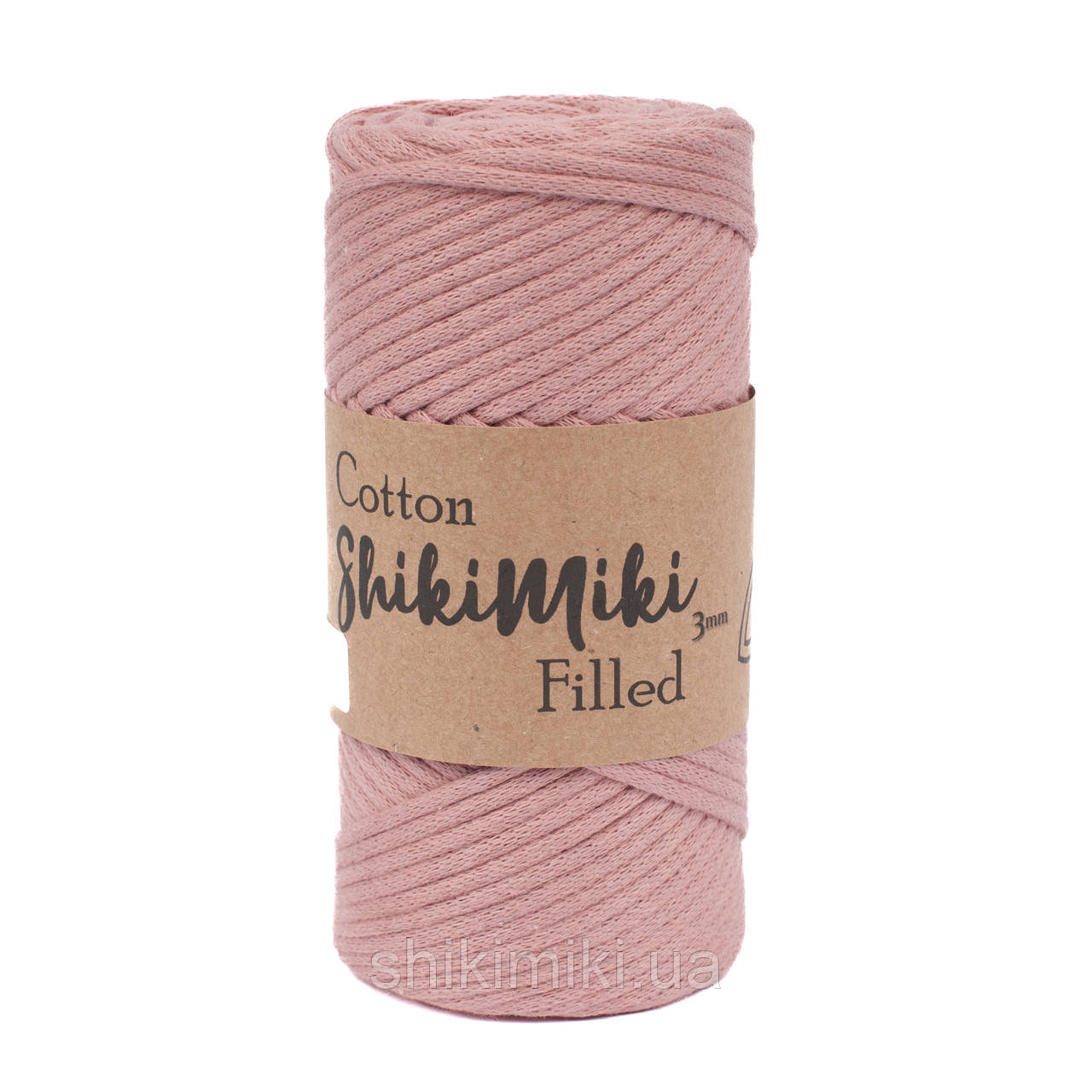 Трикотажний бавовняний шнур Cotton Filled 3 мм, колір Чайна троянда