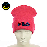 Молодежная шапка бини - Фила / Fila - Коралловый