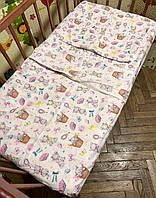 Детское сменное постельное белье в кроватку, манеж 3 в 1, наволочка, пододеяльник, простынь на резинке