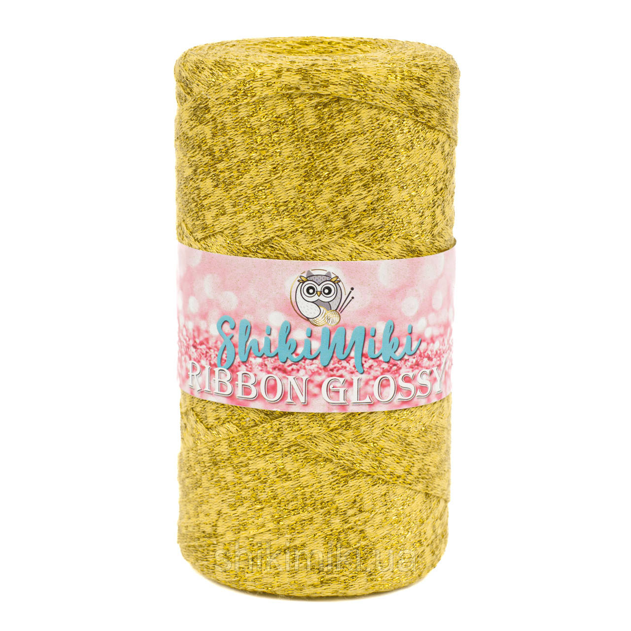Трикотажний плоский шнур Ribbon Glossy, колір Жовтий