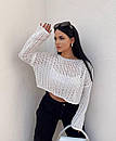Жіноча вкорочена кофта крупної в'язки вільного фасону (р. 42-46) 77043149, фото 4