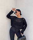 Жіноча вкорочена кофта крупної в'язки вільного фасону (р. 42-46) 77043149, фото 5
