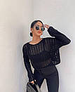 Жіноча вкорочена кофта крупної в'язки вільного фасону (р. 42-46) 77043149, фото 6