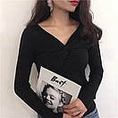 Повсякденна кофта з акцентом на грудях і довгими рукавами (р. 42-46) 10043118, фото 4