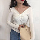 Повсякденна кофта з акцентом на грудях і довгими рукавами (р. 42-46) 10043118, фото 8