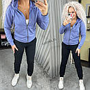 Жіночий базовий спортивний костюм з кофтою на блискавці та завуженими штанами (р. 42-50) 7052009, фото 2