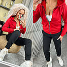 Жіночий базовий спортивний костюм з кофтою на блискавці та завуженими штанами (р. 42-50) 7052009, фото 6